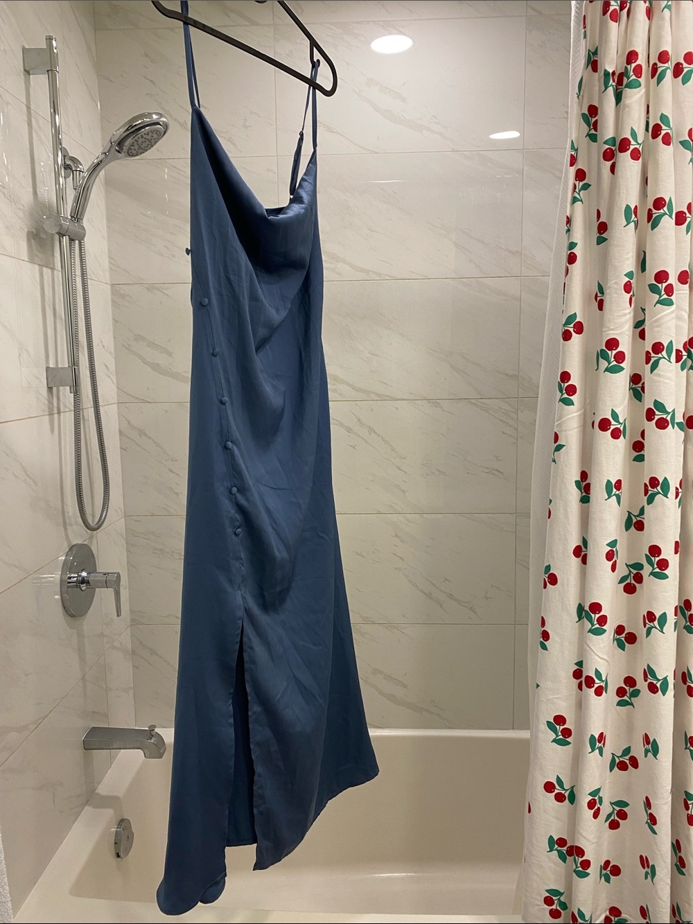 Satin Cowl Neck Maxi Dress